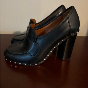 Valentino Garavani Black Studded Block Heels